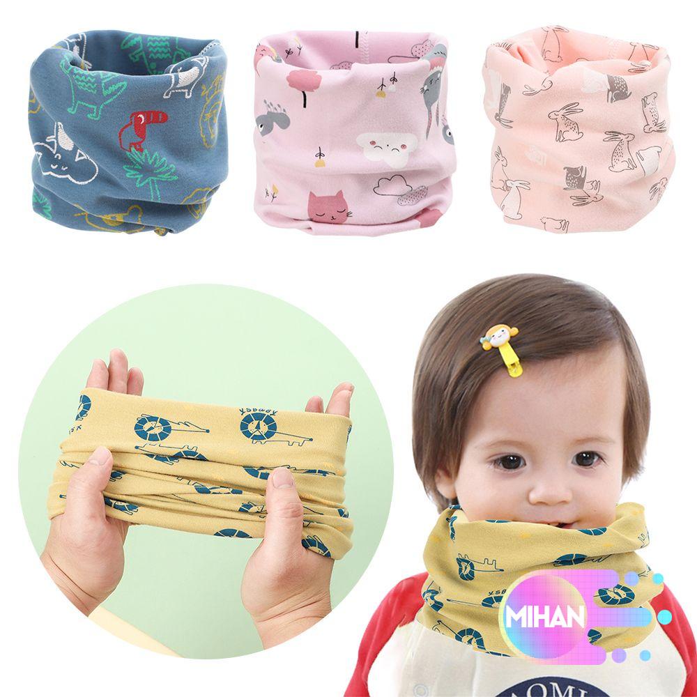 Khăn choàng cổ cotton in họa tiết động vật hoạt hình nhiều màu sắc tùy chọn thời trang thu đông đáng yêu cho bé