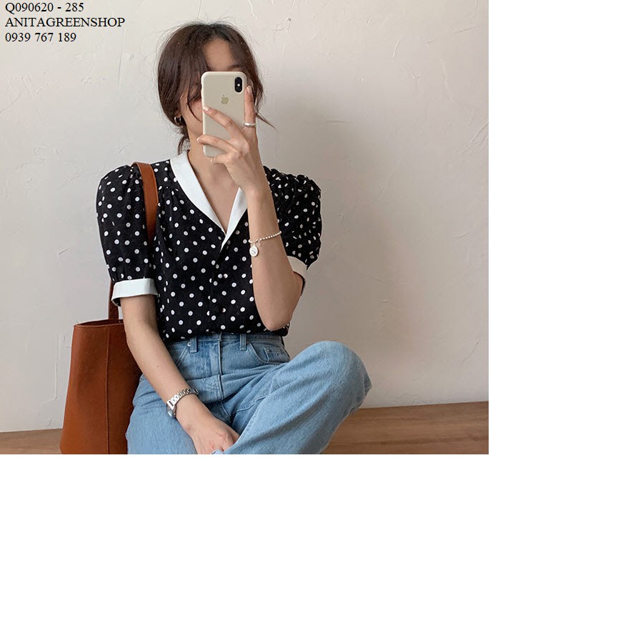 Q090620  ÁO SƠ MI CHẤM BI