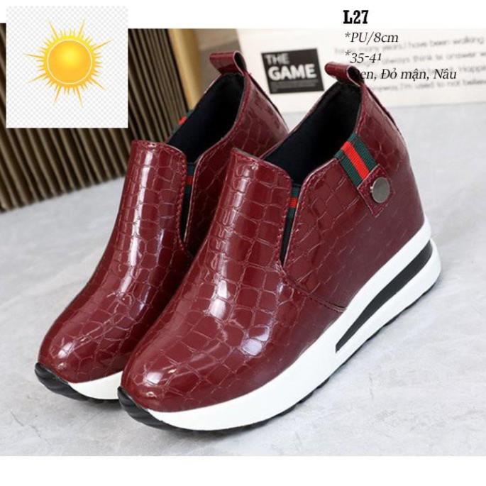 🎃🎃 Giày Slipon họa tiết da cá sấu đế 8cm L27 🎃