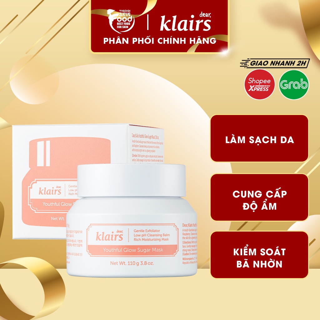 Mặt Nạ Loại Bỏ Tế Bào Chết Chiết Xuất Bưởi Klairs Youthful Glow Sugar Mask 110g