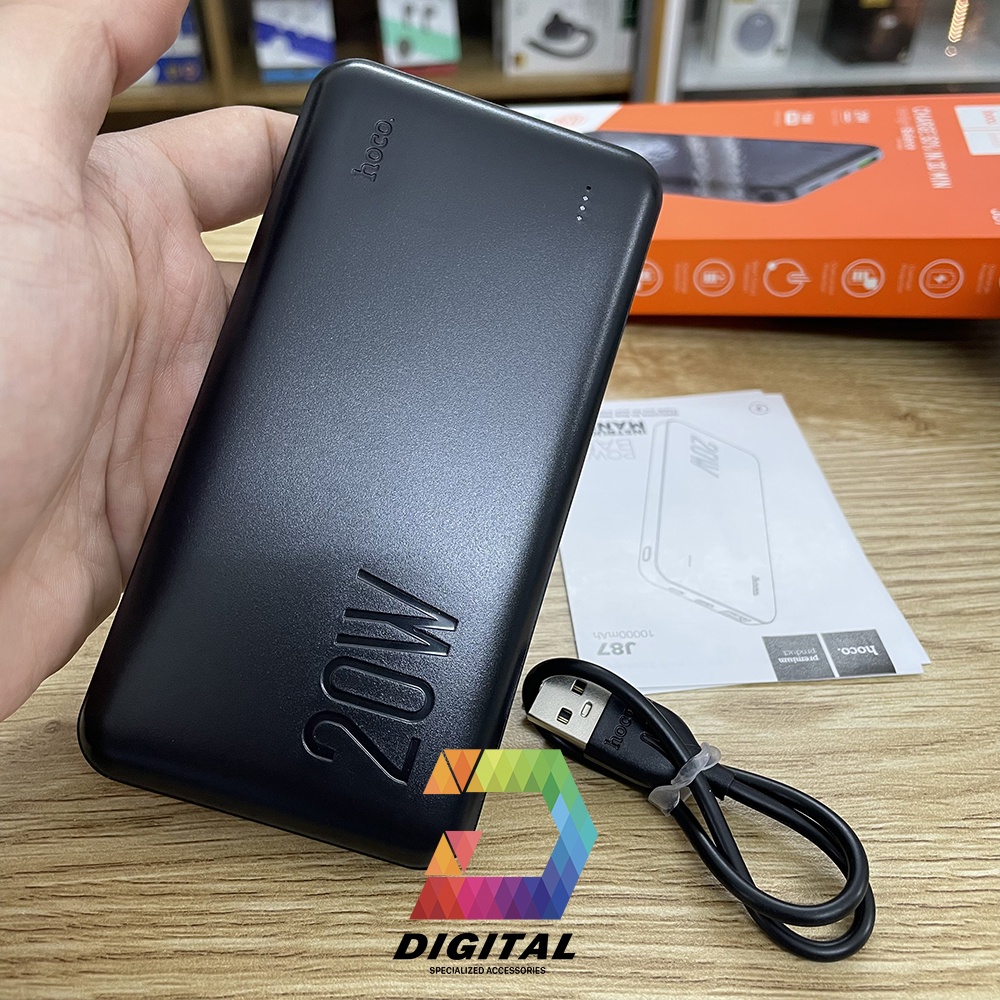 Pin Dự Phòng Hoco J87 10000mAh Chính Hãng ( PD 20W, QC3.0/ PD3.0/ SCP/ AFC Quick charge Power Bank )