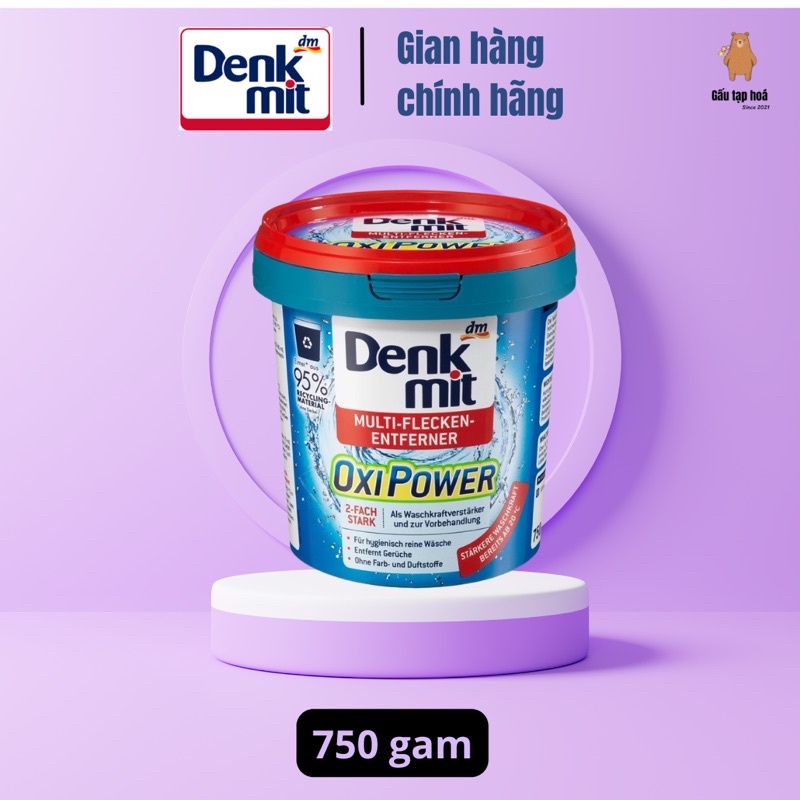 Bột tẩy đa năng Denkmit Multi-Flecken-Entferner Oxi Power, 750 g loại bỏ vết bẩn cứng đầu trên quần áo, vỏ bọc ghế, thảm