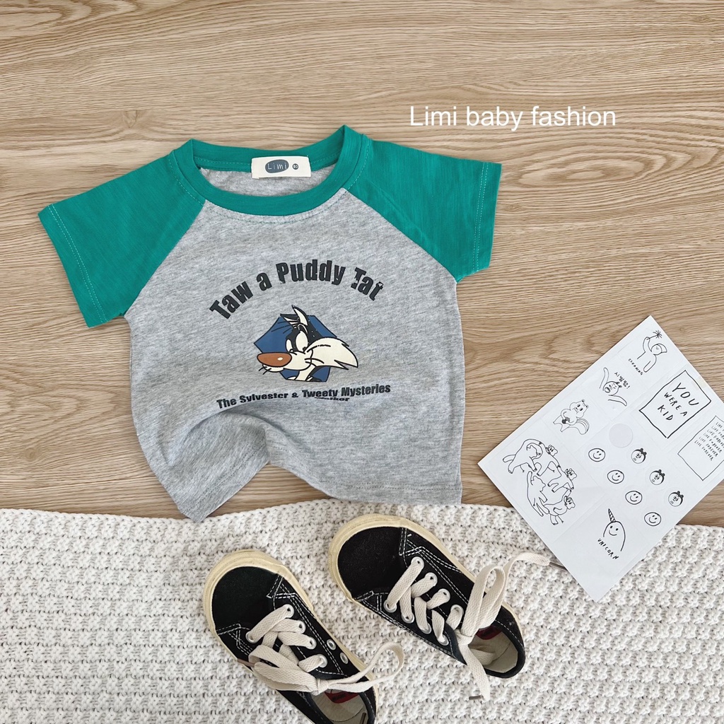 LIMI - Áo Thun Hoạt Hình Phối Màu Tay Cho Bé Trai