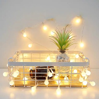 Dây đèn led bi cherry ball bóng tròn trắng trang trí phòng ngủ ấm áp 3M - 6M