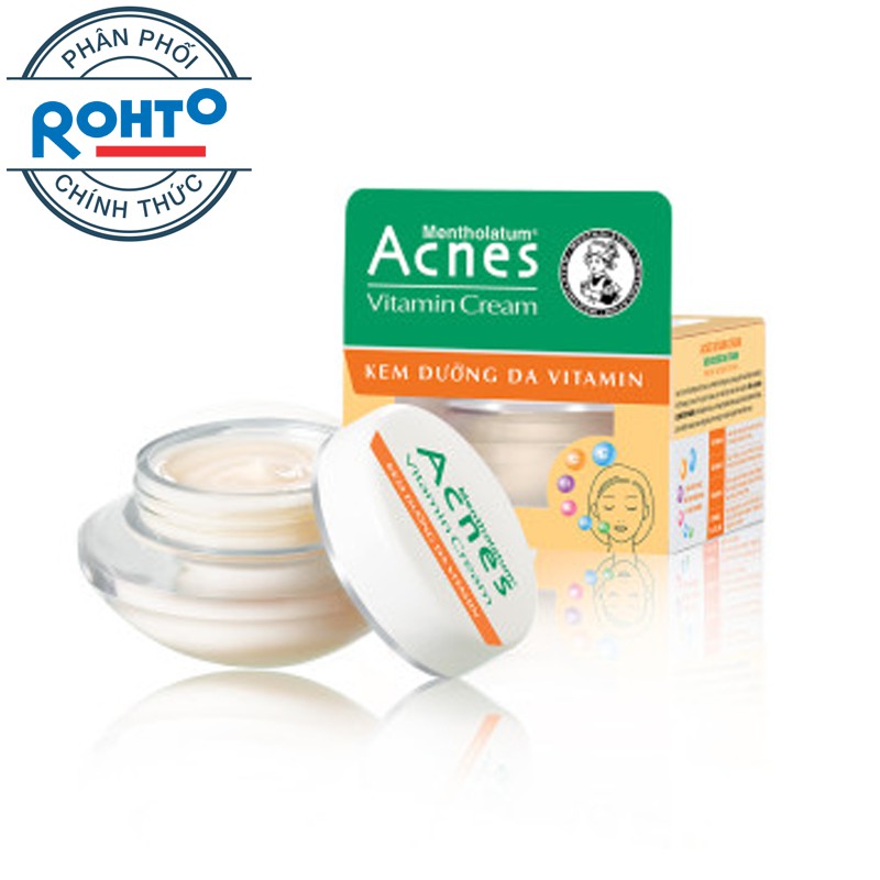 Compo 2 Sản Phẩm ACNES VITAMIN Sáng da, Mờ sẹo, Vết thâm (Kem dưỡng da 50g + Sữa rửa mặt 100g)