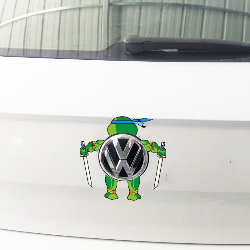 Miếng Dán logo Ninja Rùa Hoạt Hình Trang Trí Ô Tô
