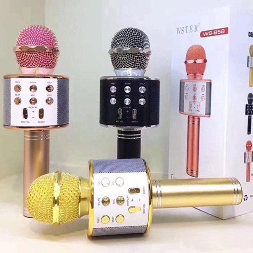 ✔Micro karaoke tích hợp Loa Bluetooth WS858 - TƯƠNG THÍCH MỌI DÒNG ĐIỆN Thoại âm vang siêu bass✔
