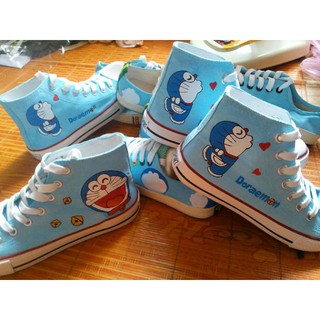 Giày vải custom Doremon