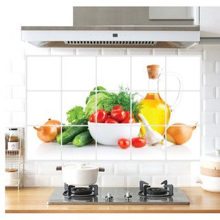 Giấy dán tường nhà bếp, miếng dán chống bắn dầu mỡ, chịu nhiệt cao, giúp trang trí bếp thêm hiện đại