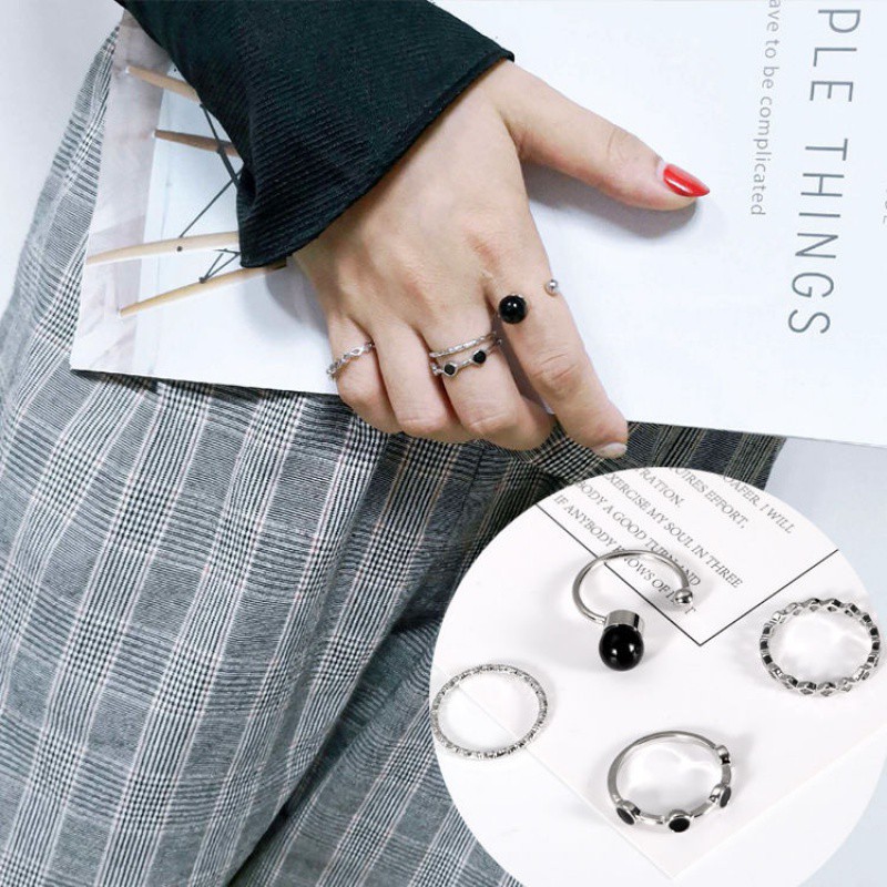 Set Nhẫn Phong Cách Hàn Quốc Xinh Xắn Cho Nữ