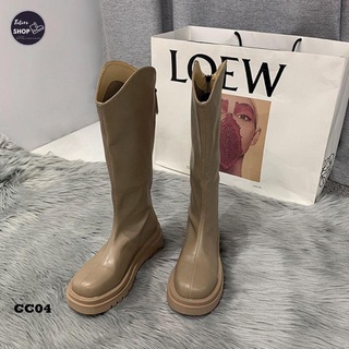 [Hàng Sẵn] [Ảnh Thật] [Freeship] Giày Bốt Nữ Da Cao Cấp Cổ Cao 35cm Đế 4cm - CC04