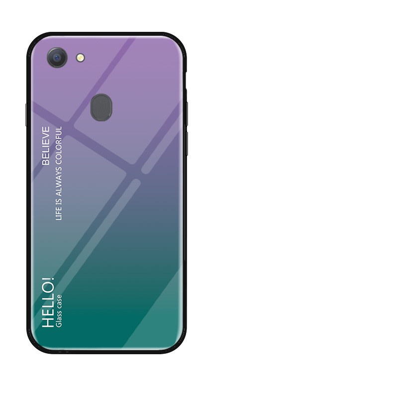 Ốp Điện Thoại Kính Cường Lực Màu Gradient Cho OPPO F7 F5 F3 F9 F11 F11 Pro F17 F17 Pro F19 F19 Pro F19 Pro+