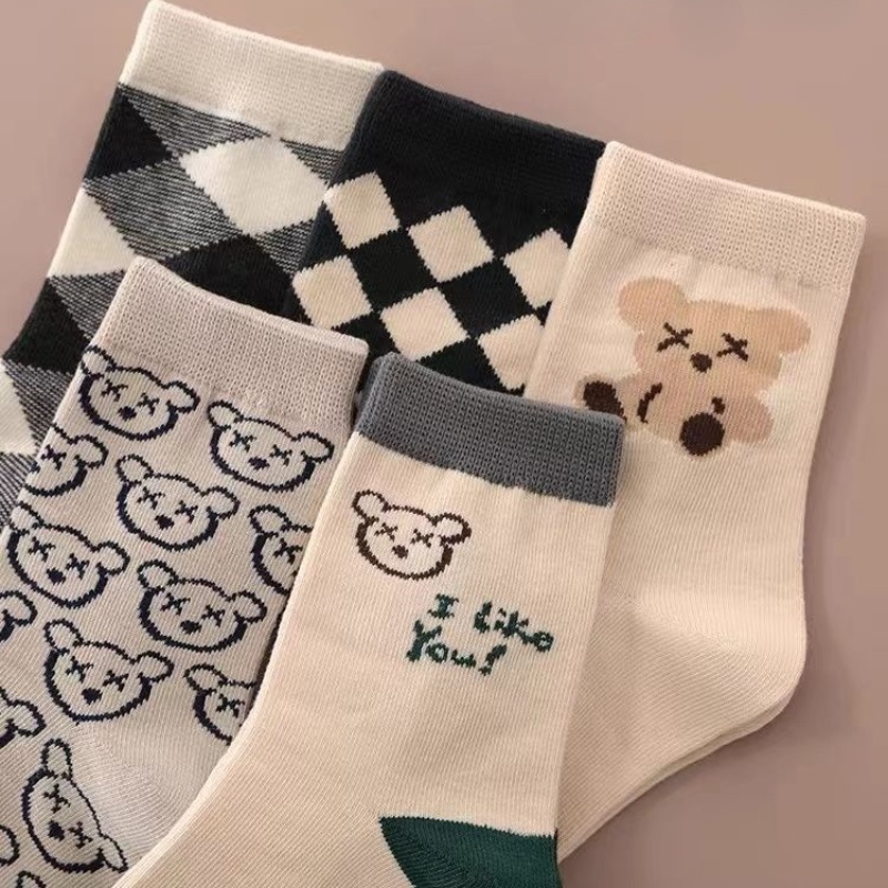 Set 5 Đôi Tất cotton Thân Thiện Với Da Cho Bé Trai Và Bé Gái Hàng Có Sẵn