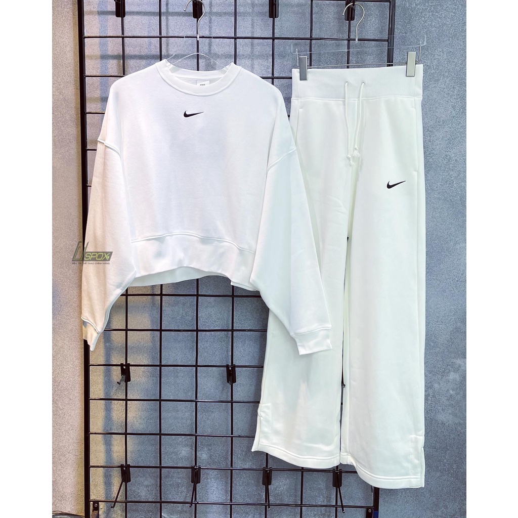 Bộ Nỉ NSW Sweater Women All White