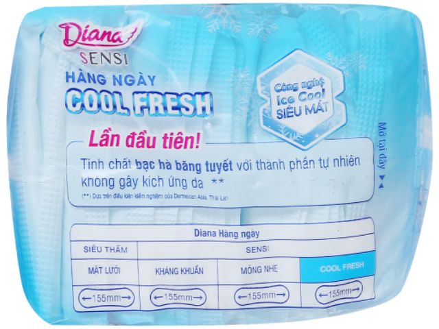 1 gói 20 miếng băng vệ sinh Diana sensi cool fresh hàng ngày