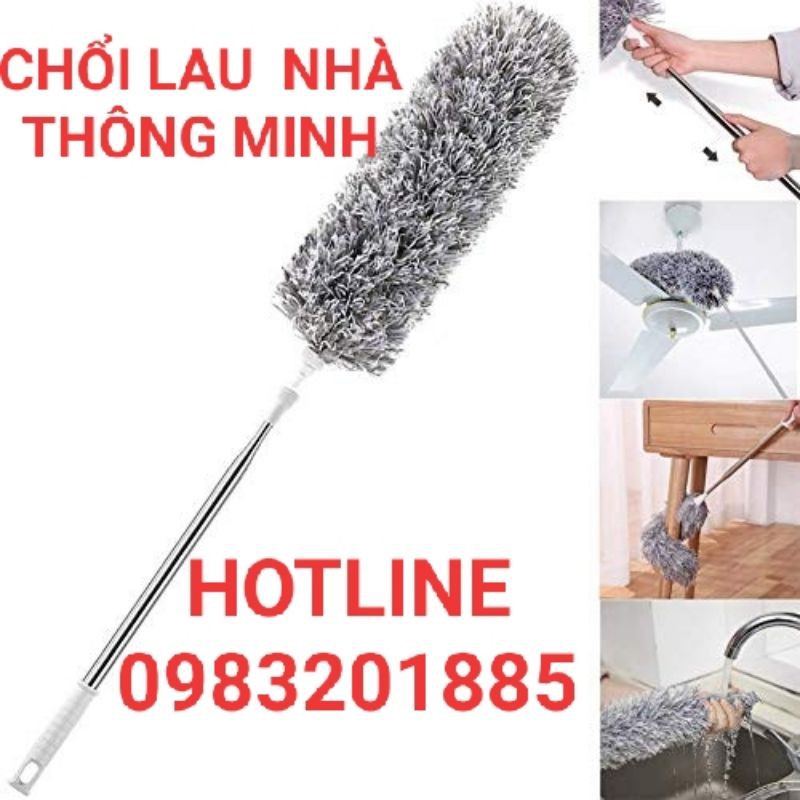 CHỔI LAU TRẦN NHÀ CÁN GẤP GỌN (có thể kéo dài 280cm)