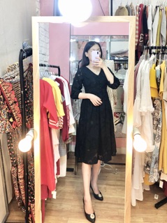 Đầm ren đen dáng dài(sẵn tại shop)