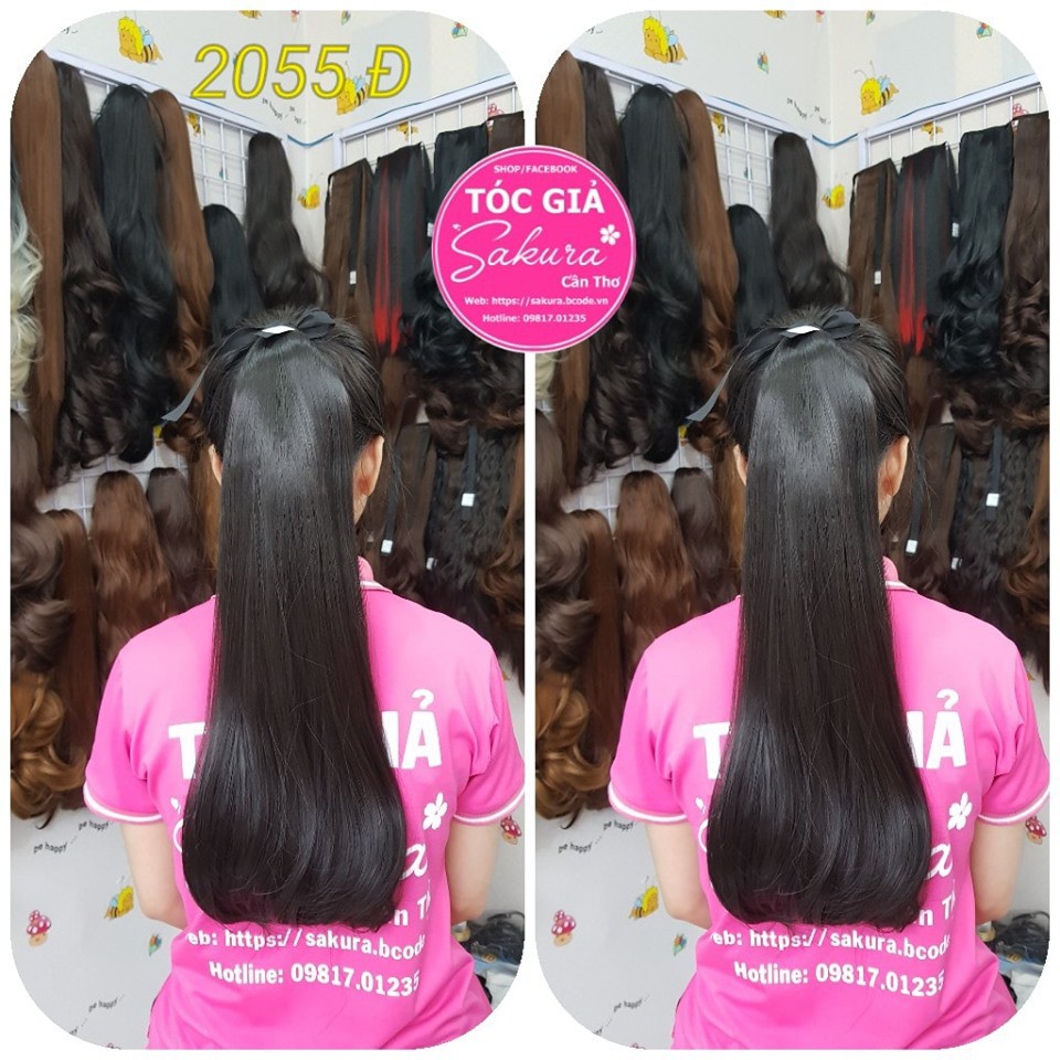 Tóc Giả Cột Đuôi Thẳng Cúp Dài 50cm ❤️ Free Ship ❤️ Tóc cao cấp chịu nhiệt- video & hình thật