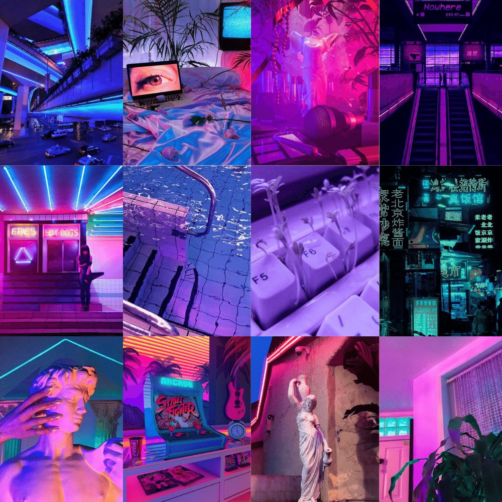 Wall Collage keo sẵng dán tường tranh ảnh trang trí decor phòng ngủ - theme cyberpunk