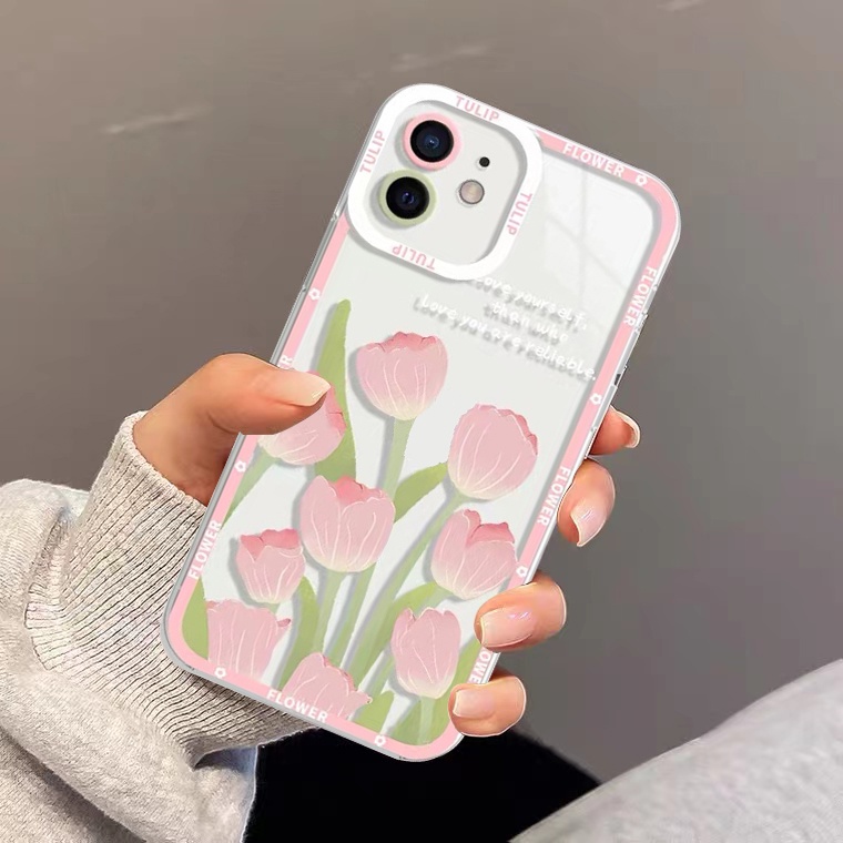 Ốp ĐiệN ThoạI HọA TiếT Hoa Tulip Cho iPhone 11 12 13 Pro MAX X XR XS MAX 12 Pro 6 6S 7 8 Plus
