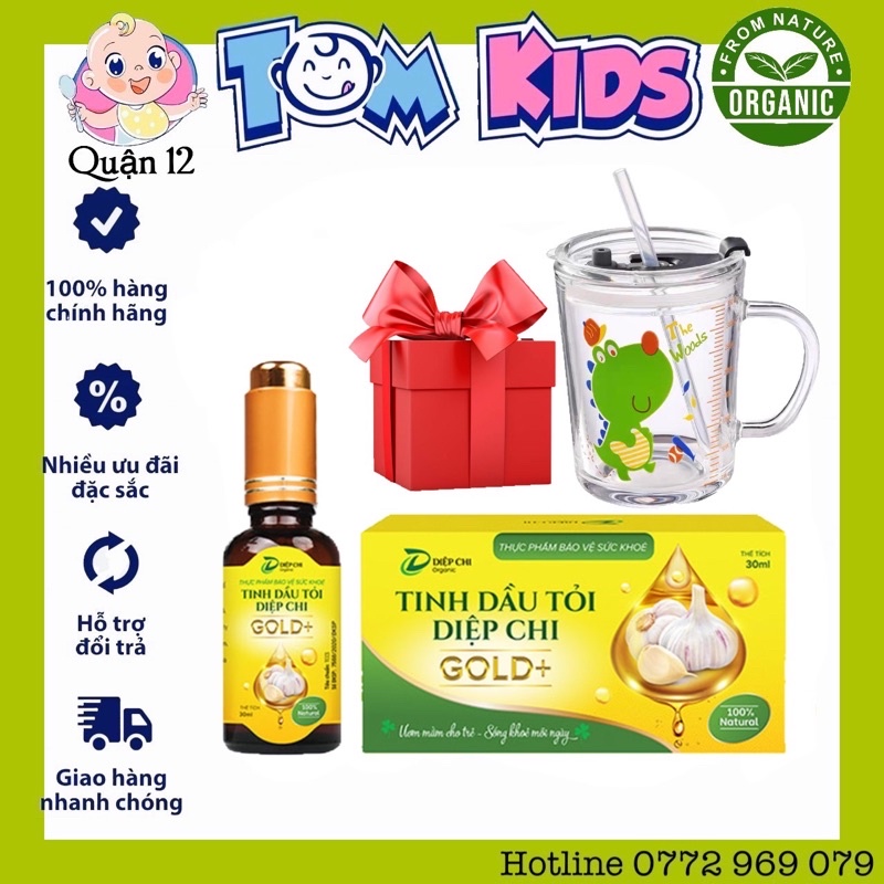 DẦU TỎI DIỆP CHI GOLD - DỨT ĐIỂM ỐM VẶT BÉ KHỎE MẸ AN TÂM ( Lọ 30ML )