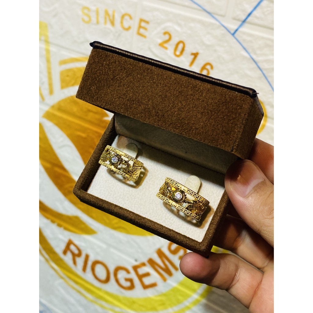 Nhẫn rồng rồng - phụng phụng chầu KC Moissanite (bảng 15mm)