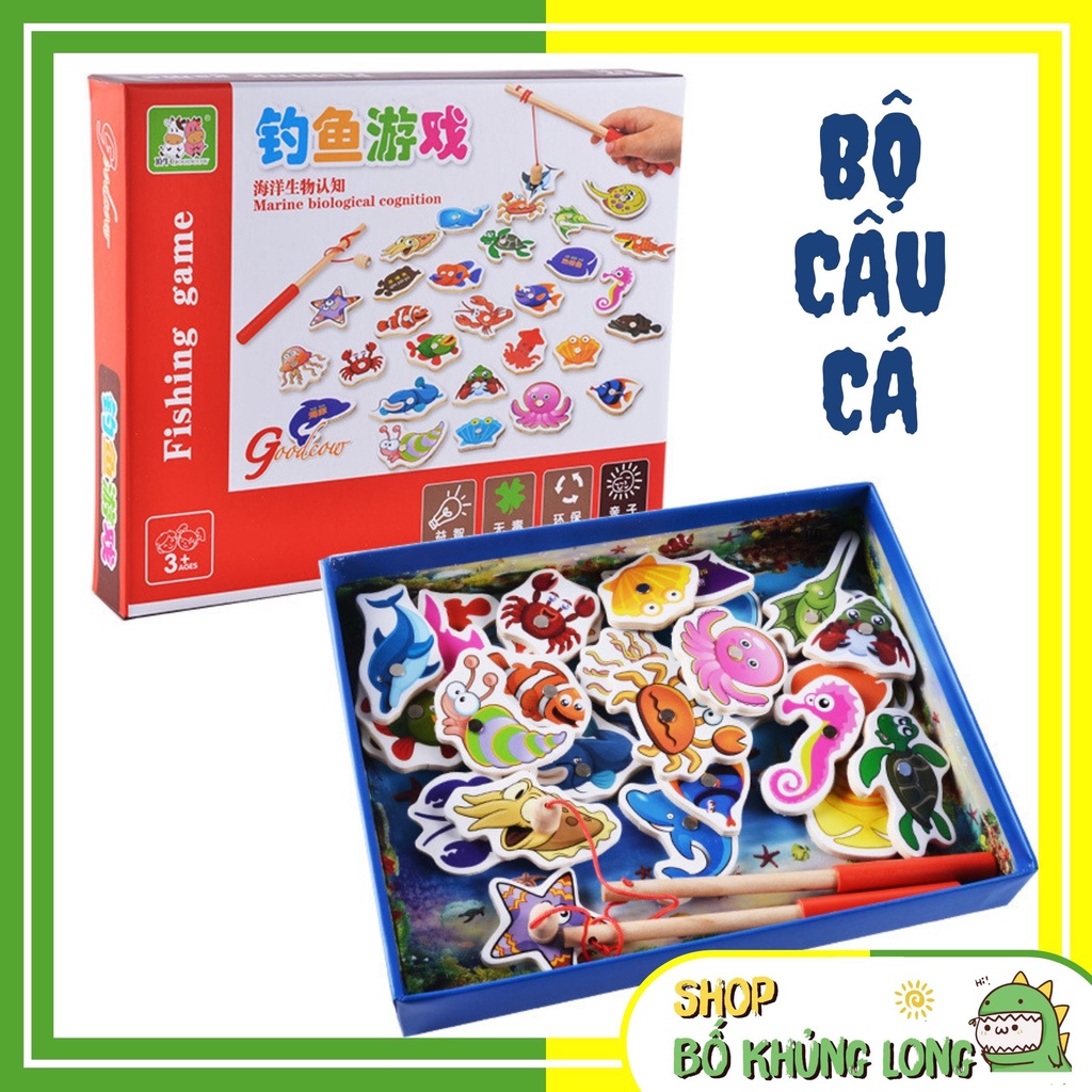 Đồ Chơi Gỗ Câu Cá Thông Minh 2 Cần Câu 32 Chi Tiết Hộp Giấy Cao Cấp Đồ Chơi Cho Bé - BỐ KHỦNG LONG