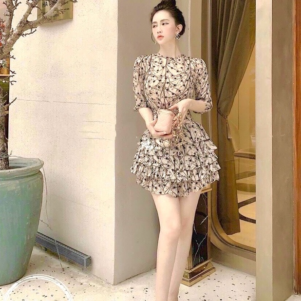 Đầm nữ, váy hoa nhí chất voan mềm mịn, đầm thiết kế siêu sang, váy dự tiệc cưới siêu đẹp VILUSA | BigBuy360 - bigbuy360.vn