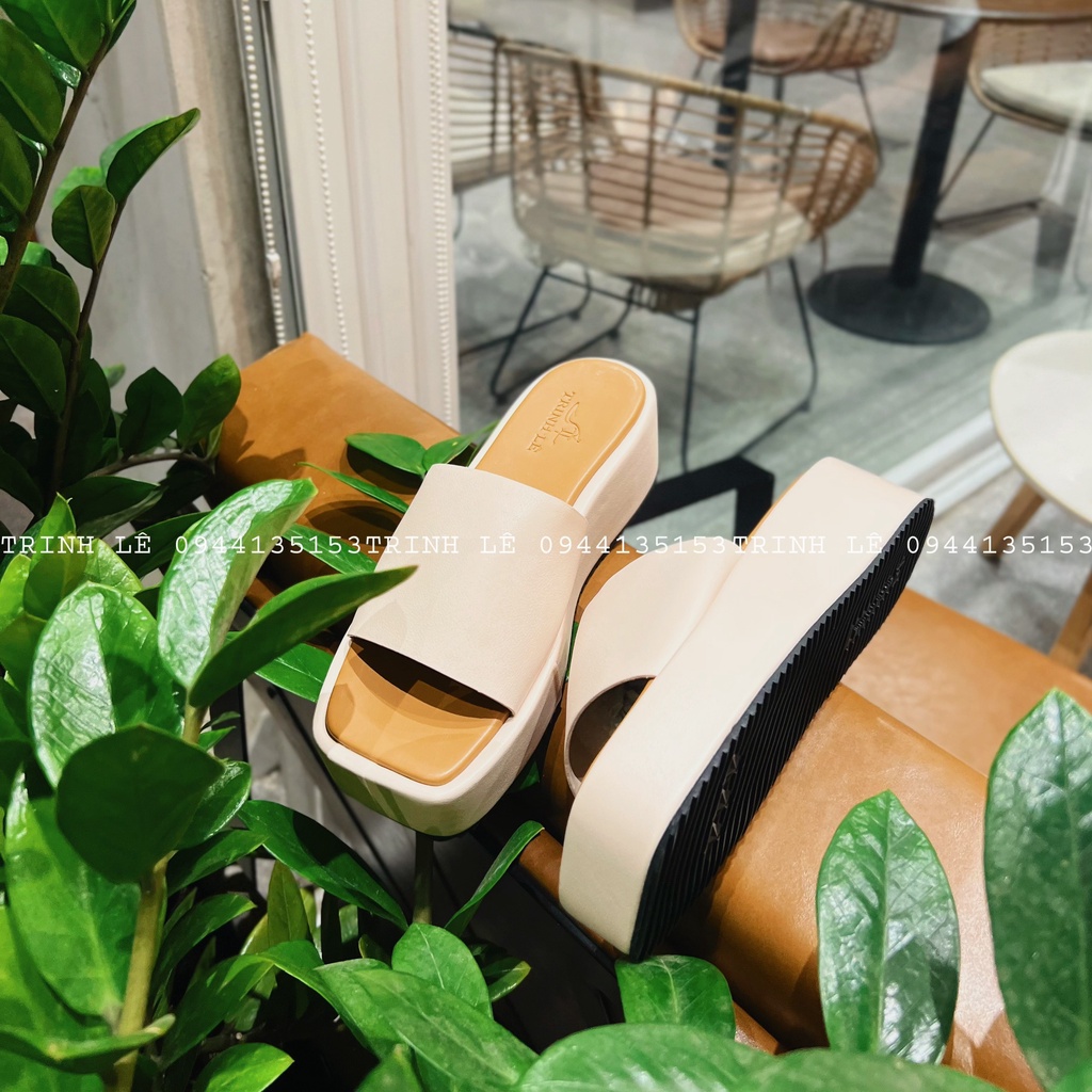 DÉP ĐẾ XUỒNG NỮ CAO 5CM QUAI NGANG CAO CẤP TRINH LÊ SHOP GIÀY DÉP TL02