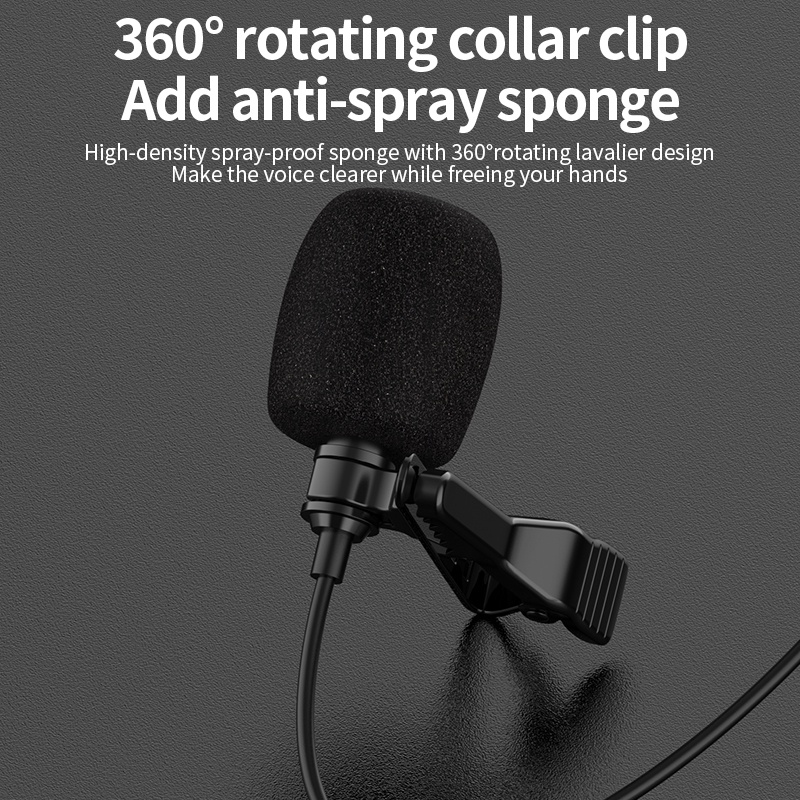 Micro cài áo kèm tai nghe 3.5mm 2 trong 1 1.5M/3M cho điện thoại