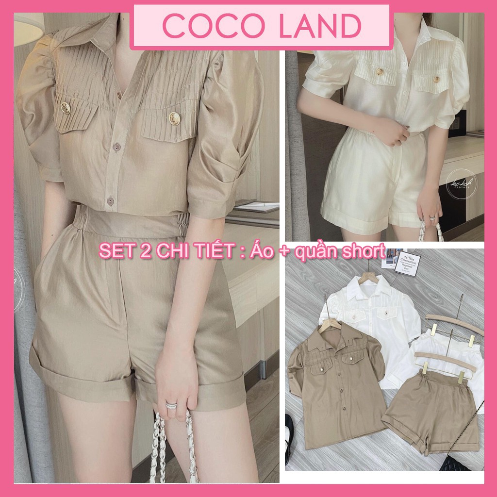 áo sơ mi cổ đức tay bồng kèm quầm sóc gấu lơ vê cá tính Chất lụa tằm cao cấp đẹp mê Hàng bao shop Form