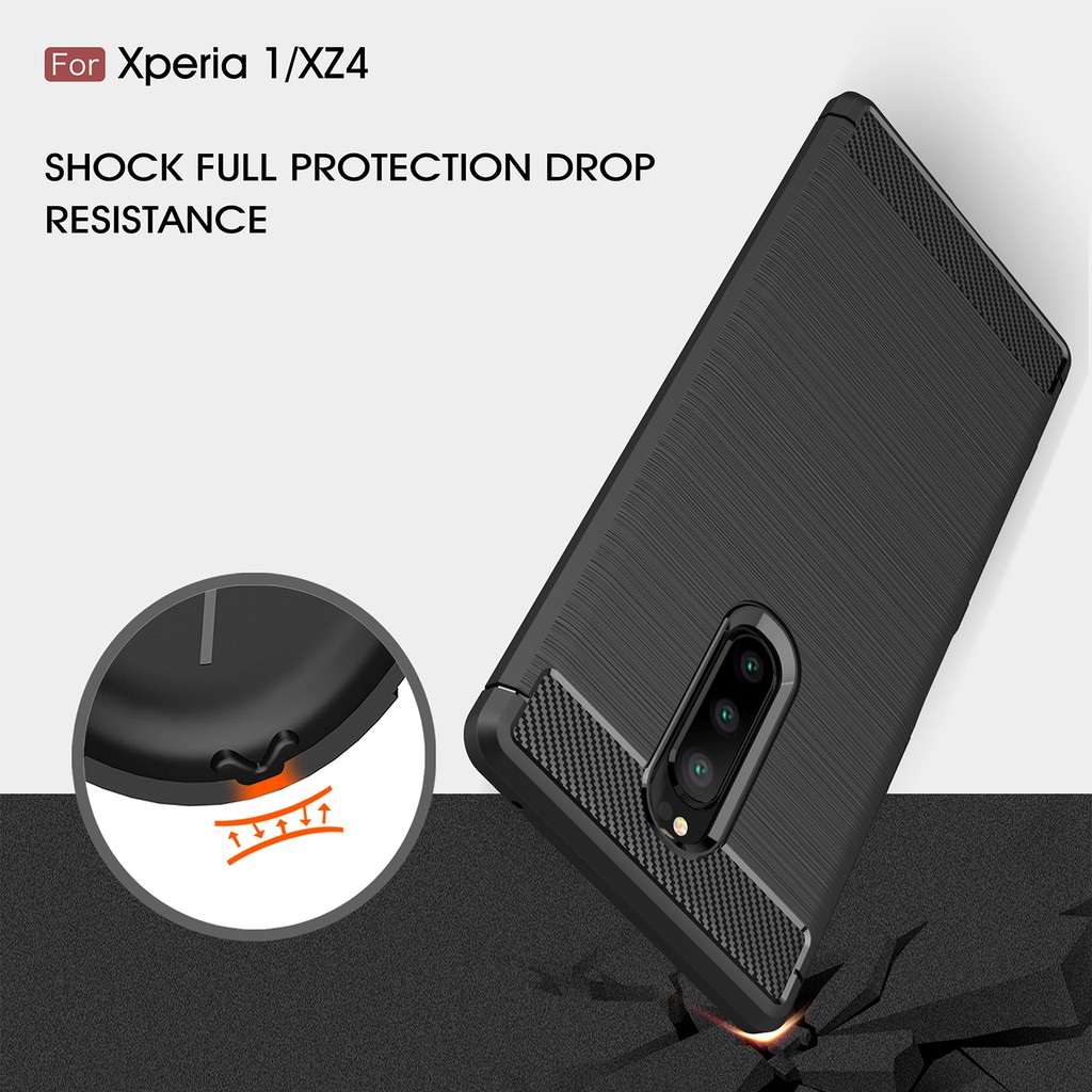 Ready stock Sony Xperia XZ3 XZ4 compact phone Carbon fiber Soft case