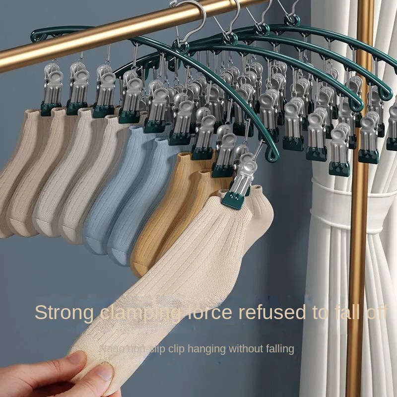 Giá Đỡ 10 Kẹp Phơi Quần Áo Chống Gió Bằng Thép Không Gỉ