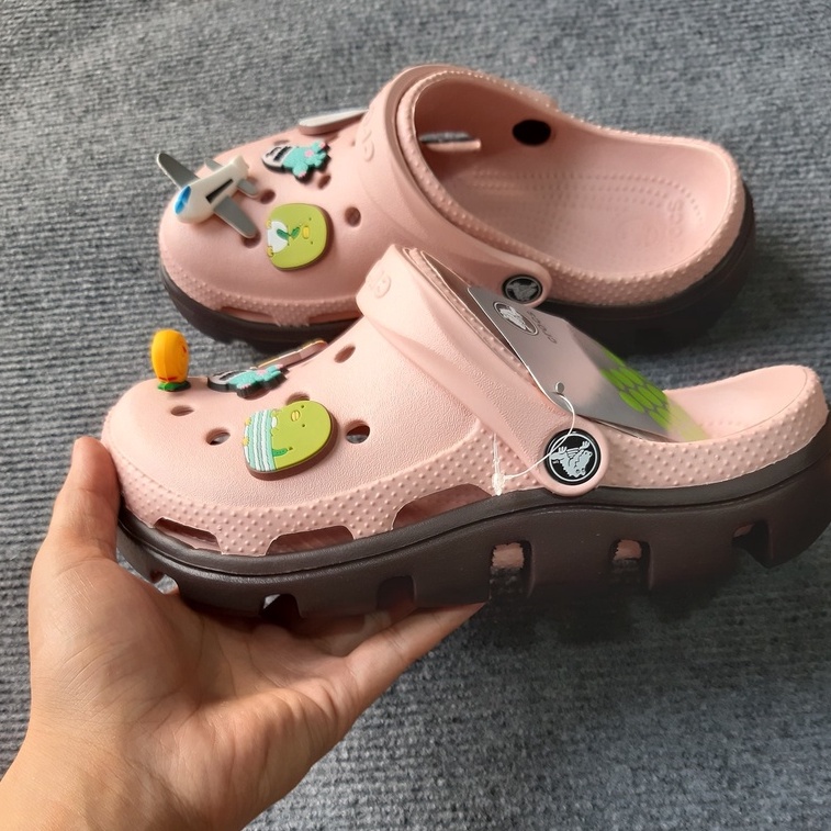 Dép sục Cross nữ, croos màu hồng full size 35 đến 44, tặng sticker gài dép kèm hộp