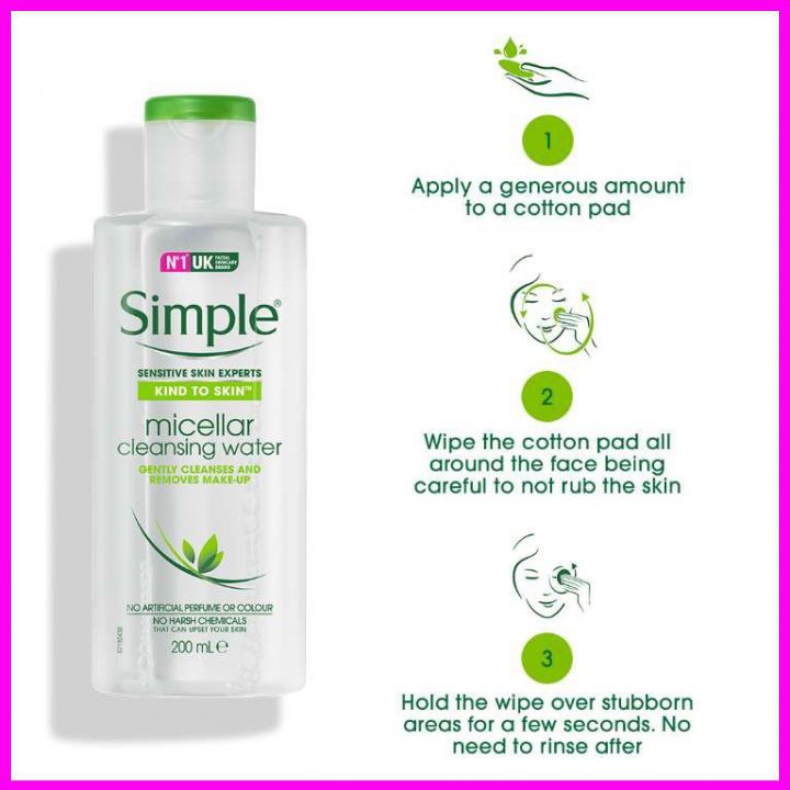 Nước tẩy trang Simple Micellar Cleansing Water - Nước Tẩy Trang 200ml