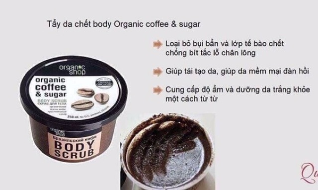 Tẩy da chết BODY Organic Coffr & Sugar Nga chính hãng | WebRaoVat - webraovat.net.vn