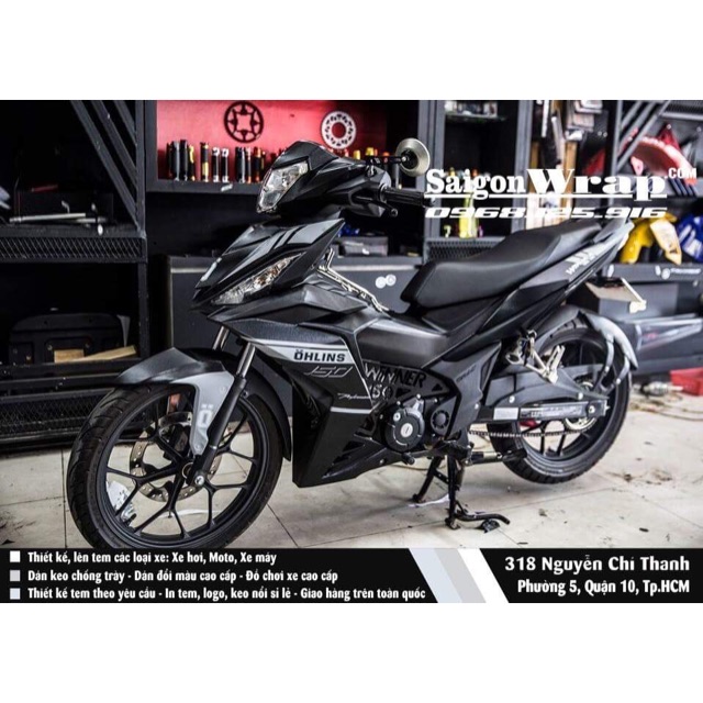 Tem chế Winner 150 Đen-Xám OHLINS
