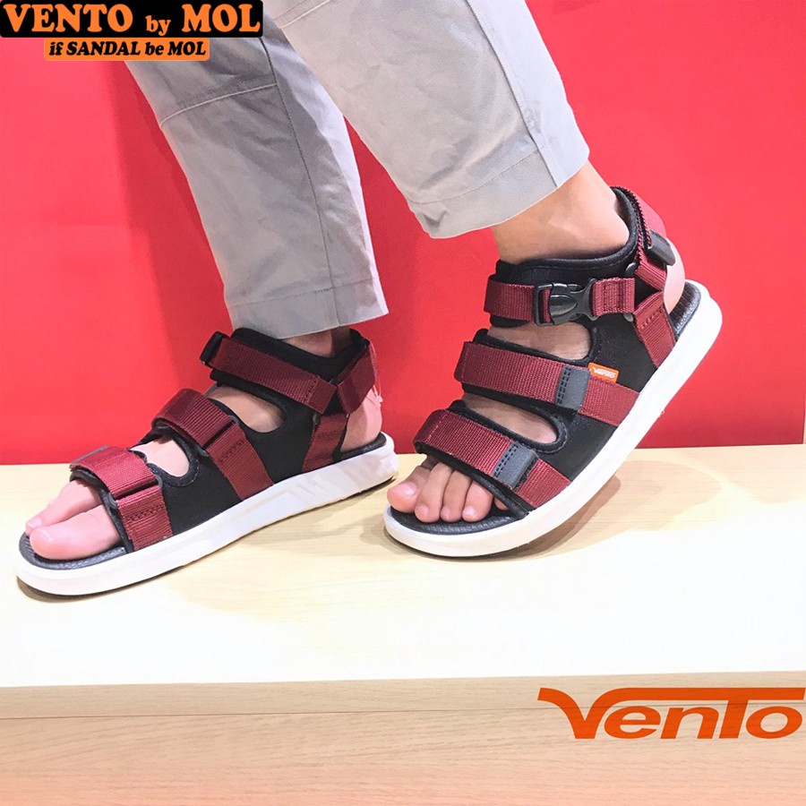 Giày sandal Vento unisex nam nữ 3 quai ngang siêu nhẹ có quai hậu cố định cho cặp đôi mang đi học đi biển du lịch NB03BB