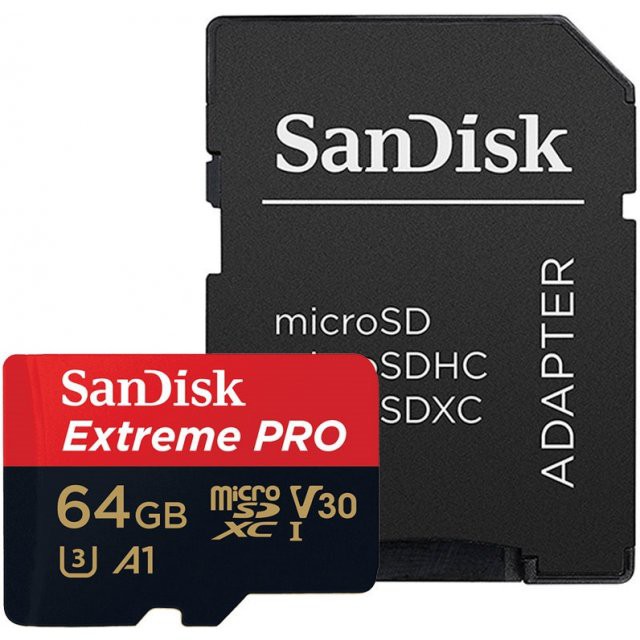 Thẻ Nhớ MicroSDXC SanDisk Extreme Pro 64GB A2 V30 U3 4K R170MB/s W90MB/s (Đen đỏ)