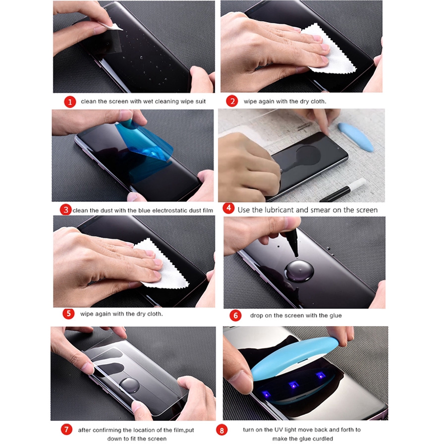 Samsung Galaxy S8/S9/S10/Note 8/9/10 Plus UV Liquid Glue Anti Peeping Privacy Tempered Glass Screen Protector