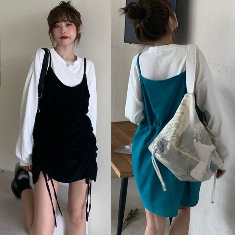 Đầm Giả Hai Lớp Phong Cách Hàn Quốc Dành Cho Nữ