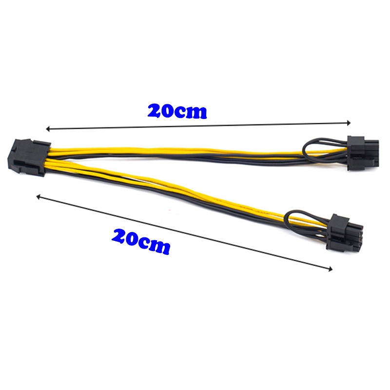 Set 5 Dây Cáp Nguồn Eps Cpu 12v 8 Pin Sang 8 (6 + 2) Cho Card Mining 20cm