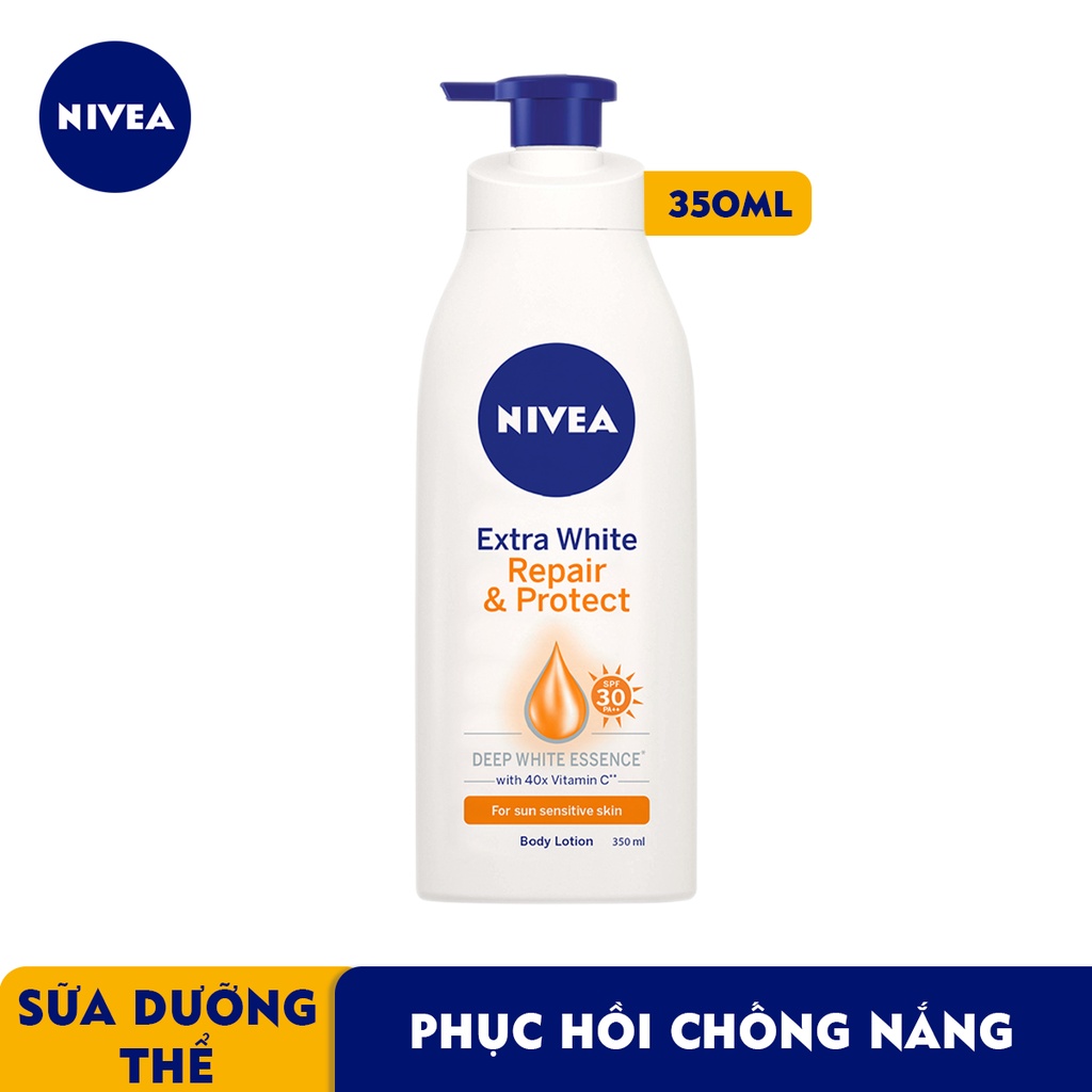 Sữa dưỡng thể dưỡng trắng Nivea giúp phục hồi & chống nắng (350ml)
