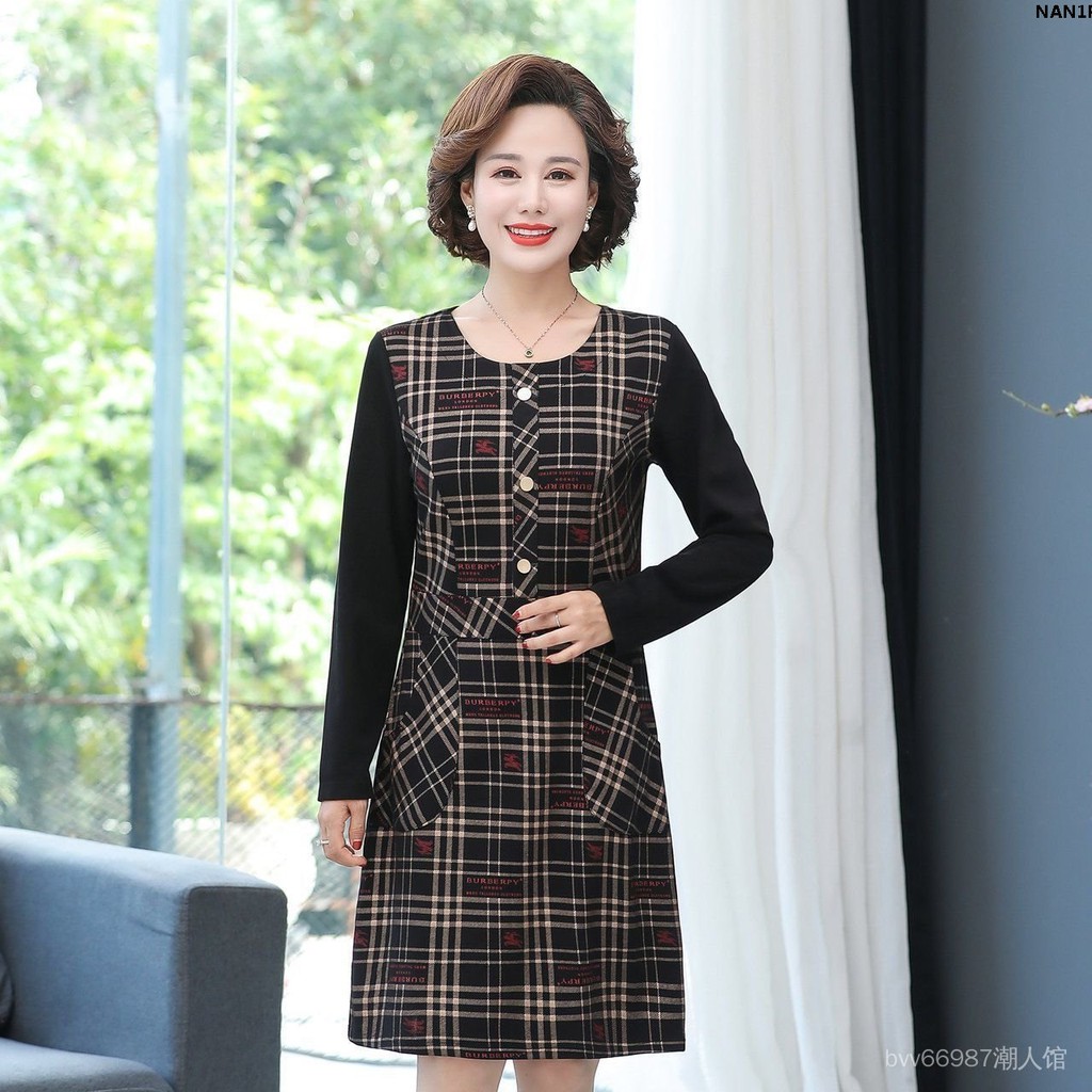 Đầm Sọc Ca Rô Thời Trang Mùa Đông Dành Cho Phụ Nữ Trung Niên 2021 40-272 | BigBuy360 - bigbuy360.vn