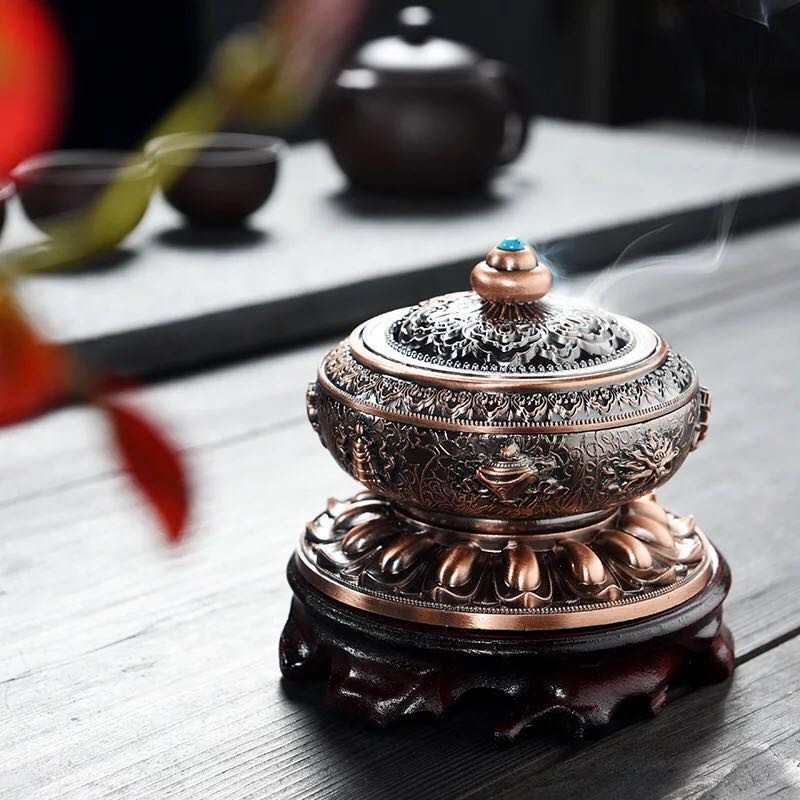 Lư Xông trầm hương Tròn 8 Cát Tường