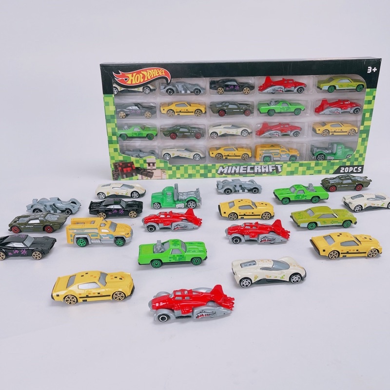 ❌SIÊU RẺ❌Bộ Đồ Chơi 20 Ô Tô Sắt Hotwheel Phiên Bản Minecraft Cực Chất-Mẫu Mới Nhất 2021