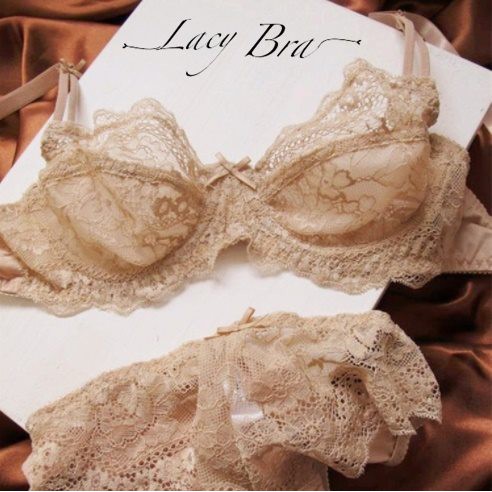 Bộ Đồ Lót Ren Mỏng Dây Quai Kép Đính Nơ Có Gọng Không Đệm Siêu Sexy Cho Nữ Lacy Bra - B03