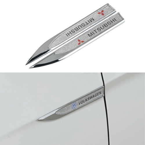 2 Miếng Dán Kim Loại Trang Trí Xe Hơi Mitsubishi Xpander Mirage Lancer Pajero Kuda Outlander