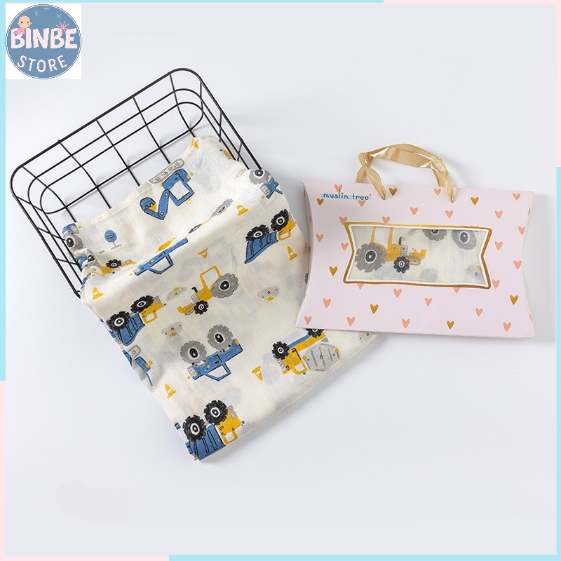 Khăn tắm cho bé, khăn quấn sợi tre muslin 2 lớp cao cấp 120*120cm siêu mềm cho bé