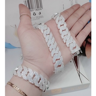 lắc tay bạc nam full đá